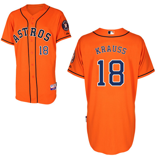 Marc Krauss #18 Youth Baseball Jersey-Houston Astros Authentic Alternate Orange Cool Base MLB Jersey